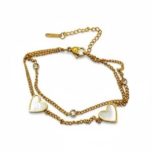 Gold Heart Chain Bracelet